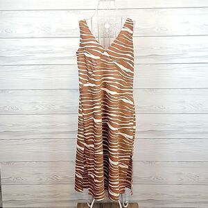 A New Day animal print sleeveless midi dress Women's Size M